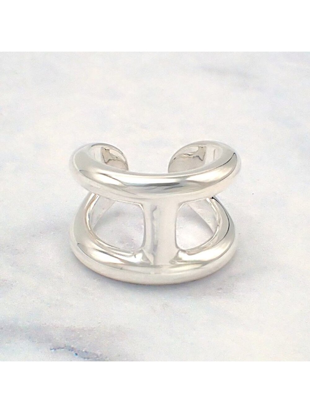 Hermes Osmose GM Actual Genus Ring 925 Sterling Silver Stamp